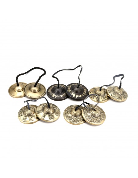 Exclusive Tibetan classic 7 metals hand-tuned tingsha bell, om mane padme hum carved chimes bell, hand-carved tingsha yoga bell