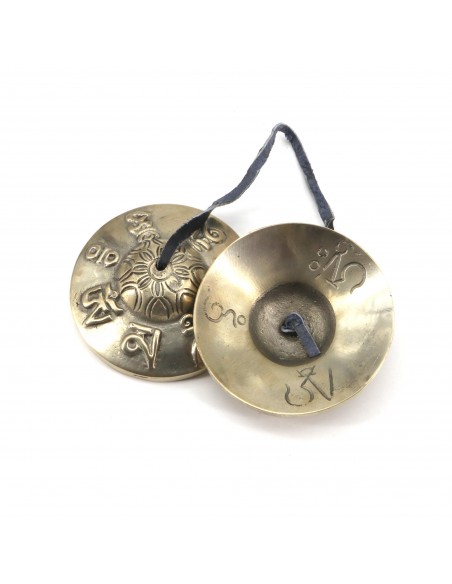 Hand-tuned to Key 'Om Mani Padme Hum' Carved Tingsha Chimes Bell, exclusive om mane padme hum carved chimes bell,yoga best sound