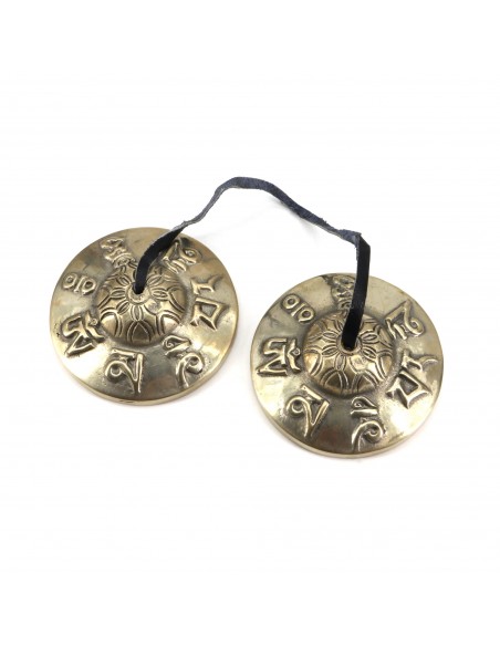 Hand-tuned to Key 'Om Mani Padme Hum' Carved Tingsha Chimes Bell, exclusive om mane padme hum carved chimes bell,yoga best sound