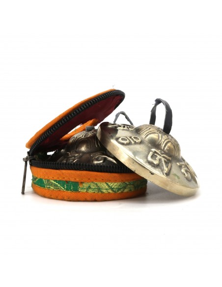 Hand-tuned to Key 'Om Mani Padme Hum' Carved Tingsha Chimes Bell, exclusive om mane padme hum carved chimes bell,yoga best sound