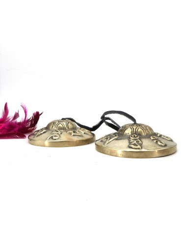 Hand-tuned to Key 'Om Mani Padme Hum' Carved Tingsha Chimes Bell, exclusive om mane padme hum carved chimes bell,yoga best sound