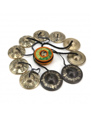Hand-tuned to Key 'Om Mani Padme Hum' Carved Tingsha Chimes Bell, exclusive om mane padme hum carved chimes bell,yoga best sound
