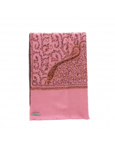 Free shipping Luxurious Pink Embroidered Shawl , 70% Pashmina 30% Silk