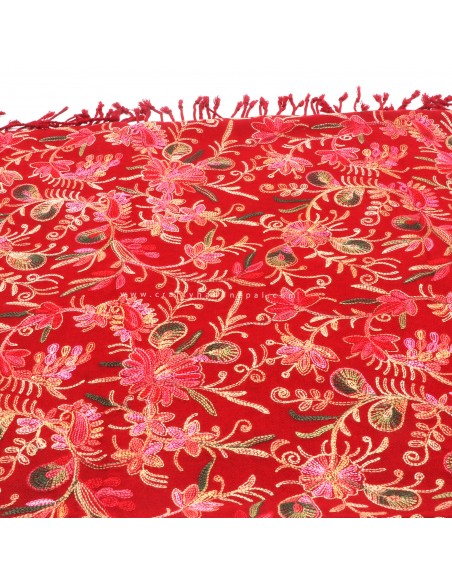 Wroldwide free shipping red floral cashmere shawl, Kashmere designs
