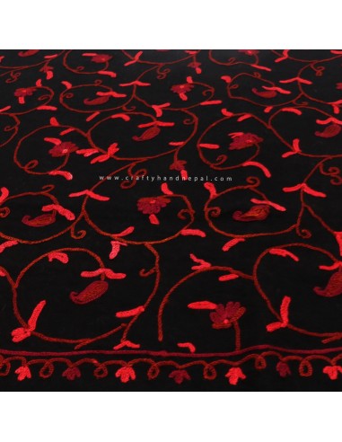 free shipping  70% pashmina 30% silk floral design full embroidery