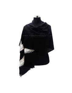 Worldwide free shipping embroidered 70% pashmina 30% silk shawl 2