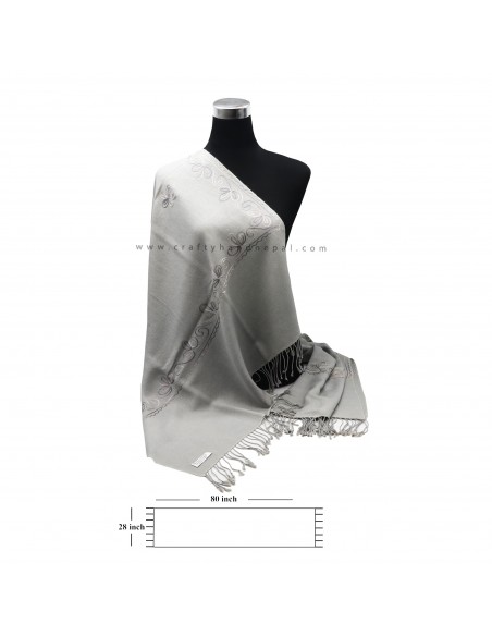 Worldwide free shipping Silver color embroidery cashmere shawl, kashmere shawl