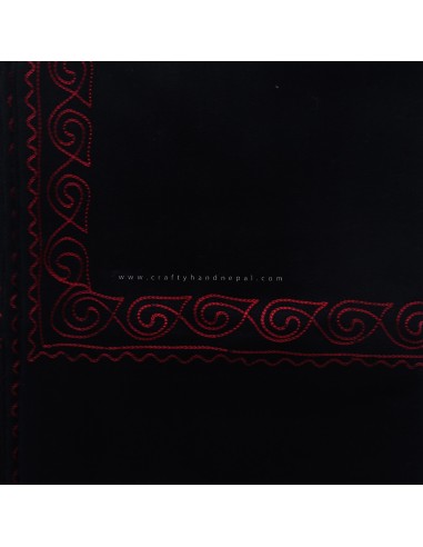 Free shipping Black color Border embroidered 70% pashmina 30% silk shawl, royal wrap of art