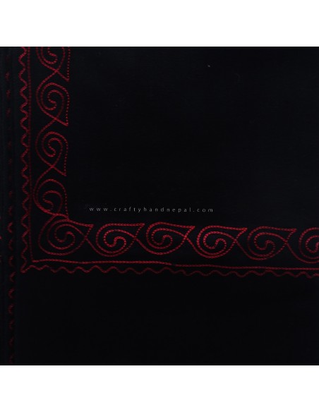 Free shipping Black color Border embroidered 70% pashmina 30% silk shawl, royal wrap of art