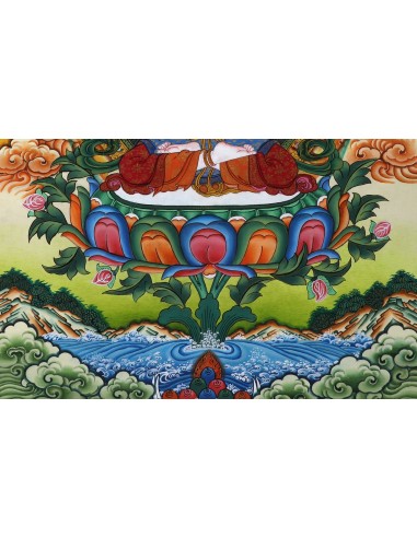 Avalokiteshvara Buddha four-arms, carrying a rose flower in the right hand and shankha beads in left