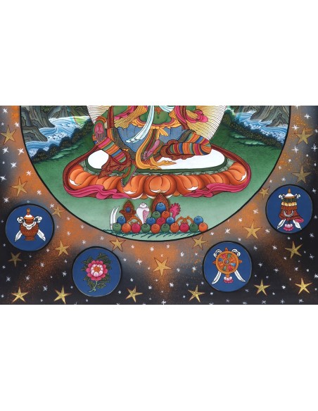 green tara represents the virtuous, enlightenment, long life, life protection, happiness, cotton canvas thangka