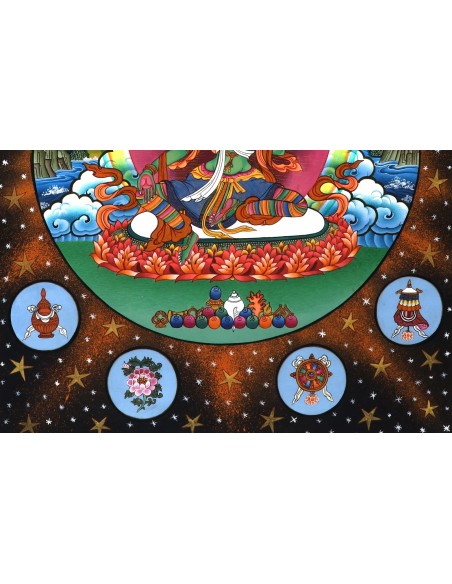 green tara represents the virtuous, enlightenment, long life, life protection, happiness, cotton canvas thangka, 24 karat pure