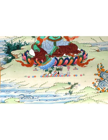 Original hand-painted Tibetan thangka green tara, painting with silk brocade meditation thangka, tara paintings, arya tara
