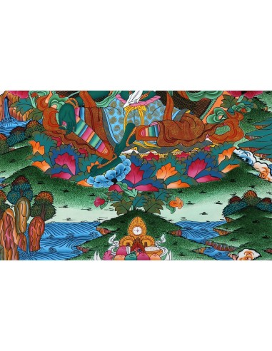 Tibetan painting, Princess Green tara, Thangka Painting, Buddhist Deity, tara paintings, 20x16 inches