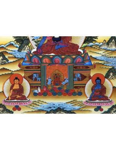 8 Medicine Buddhas, Supreme healer, Medicine Buddha Cotton Canvas Thangka Painting. 20"x14" size. Cure Suffering teaching paint