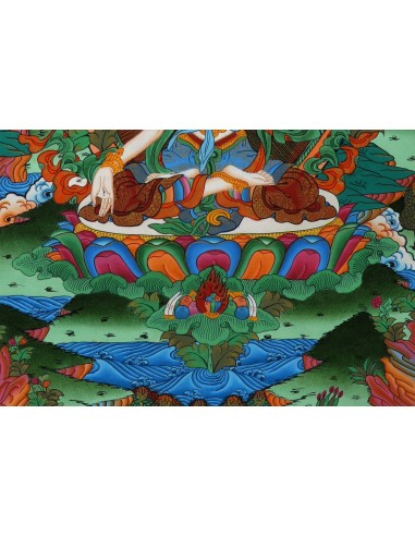 White tara long-life, healing, compassion, health, Thangka, cotton canvas, 24 karat pure gold, mineral and vegetable pigments