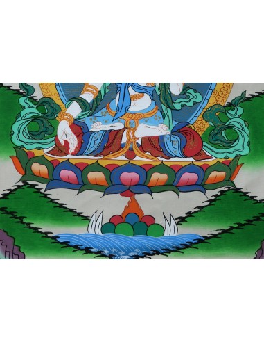 White tara long-life, healing, compassion, health, Thangka, cotton canvas, Mantra, Spirituality, Enlightenment
