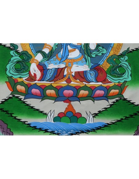 White tara long-life, healing, compassion, health, Thangka, cotton canvas, Mantra, Spirituality, Enlightenment
