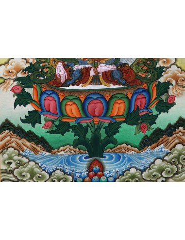 White tara long-life, healing, compassion, health, Thangka, cotton canvas, 24 karat pure gold, mineral and vegetable pigments