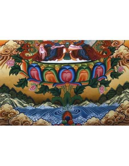 White tara long-life, healing, compassion, health, Thangka, cotton canvas, 24 karat pure gold, mineral and vegetable pigments