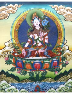 White tara long-life, healing, compassion, health, Thangka, cotton canvas, Mantra, Spirituality, Enlightenment 2
