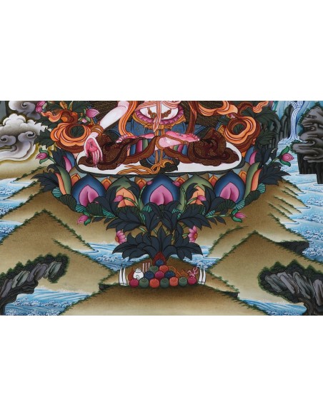 White tara long-life, healing, compassion, health, Thangka, cotton canvas, Mantra, Spirituality, Enlightenment