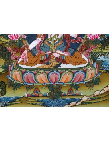 White tara long-life, healing, compassion, health, Thangka, cotton canvas, Mantra, Spirituality, Enlightenment