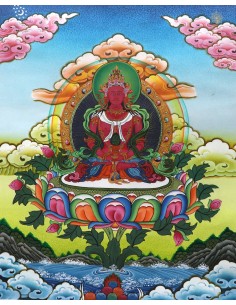 Amitayu, Amitayus diety of longevity Thangka Painting 20"x16" 2