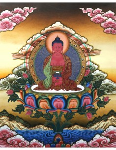 Buddha of Unmeasured Life, Buddha of the Western Paradise, handmade thangka art painting 2