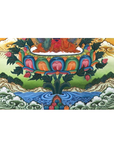 Buddha of the Western Paradise, 24K pure gold details, enlightenment, dharma, buddhism, namo amitabha, pure land, compassion