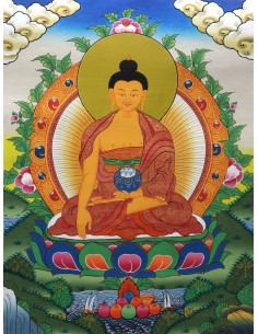 Gautam Buddha, Buddha, Siddhartha Gautam, Lord Buddha Thangka, cotton canvas, 24 karat gold, Enlightenment 2