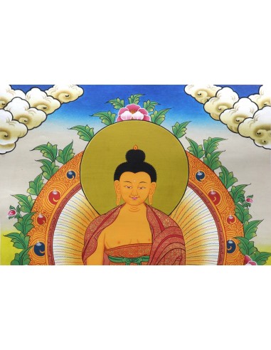 Gautam Buddha, Buddha, Siddhartha Gautam, Lord Buddha Thangka, cotton canvas, 24 karat gold, Enlightenment