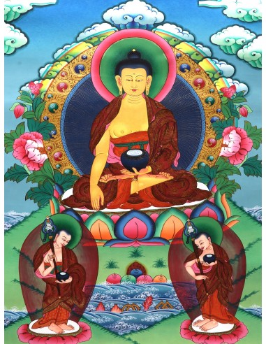 Enlightenment, Buddhism, Dharma, Sangha, Mindfulness, Meditation, Nirvana, mineral and vegetable pigments, handmade thangka art