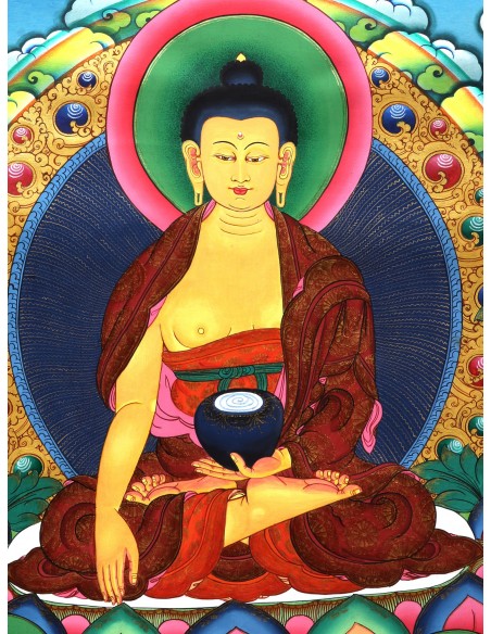 Enlightenment, Buddhism, Dharma, Sangha, Mindfulness, Meditation, Nirvana, mineral and vegetable pigments, handmade thangka art