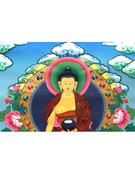 Enlightenment, Buddhism, Dharma, Sangha, Mindfulness, Meditation, Nirvana, mineral and vegetable pigments, handmade thangka art