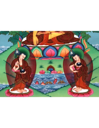 Enlightenment, Buddhism, Dharma, Sangha, Mindfulness, Meditation, Nirvana, mineral and vegetable pigments, handmade thangka art