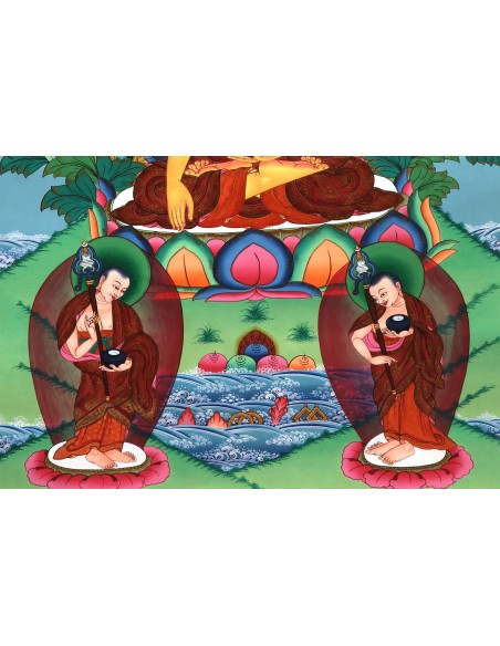 Enlightenment, Buddhism, Dharma, Sangha, Mindfulness, Meditation, Nirvana, mineral and vegetable pigments, handmade thangka art