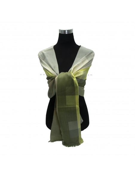 Unisex Modern design check yellow and green pure silk design Exclusive 100% cashmere pashmina,22x70 inches,warm Silk Enchantment