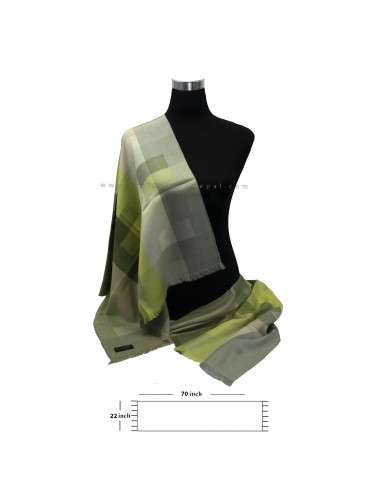 Unisex Modern design check yellow and green pure silk design Exclusive 100% cashmere pashmina,22x70 inches,warm Silk Enchantment