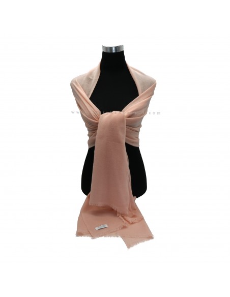 Free shipping worldwide handmade salmon pink color pashmina shawl