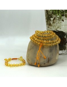 Citrine Japa mala and bracelet set, spiritual properties that promote positive energy and reduce depression in the wearer's life 2