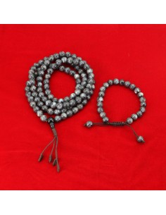 Labradorite beads Mala and yoga bracelet, chants bead, throat and third eye chakra, semi-precious gemstone, Buddhist, threaded