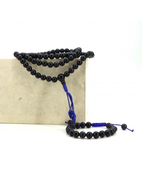 Pretty Blue sunstone Japa mala and bracelet set, 108 beads 8mm beads japa mala and bracelet, spiritual jewelry, healing power