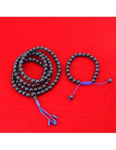 Pretty Blue sunstone Japa mala and bracelet set, 108 beads 8mm beads japa mala and bracelet, spiritual jewelry, healing power