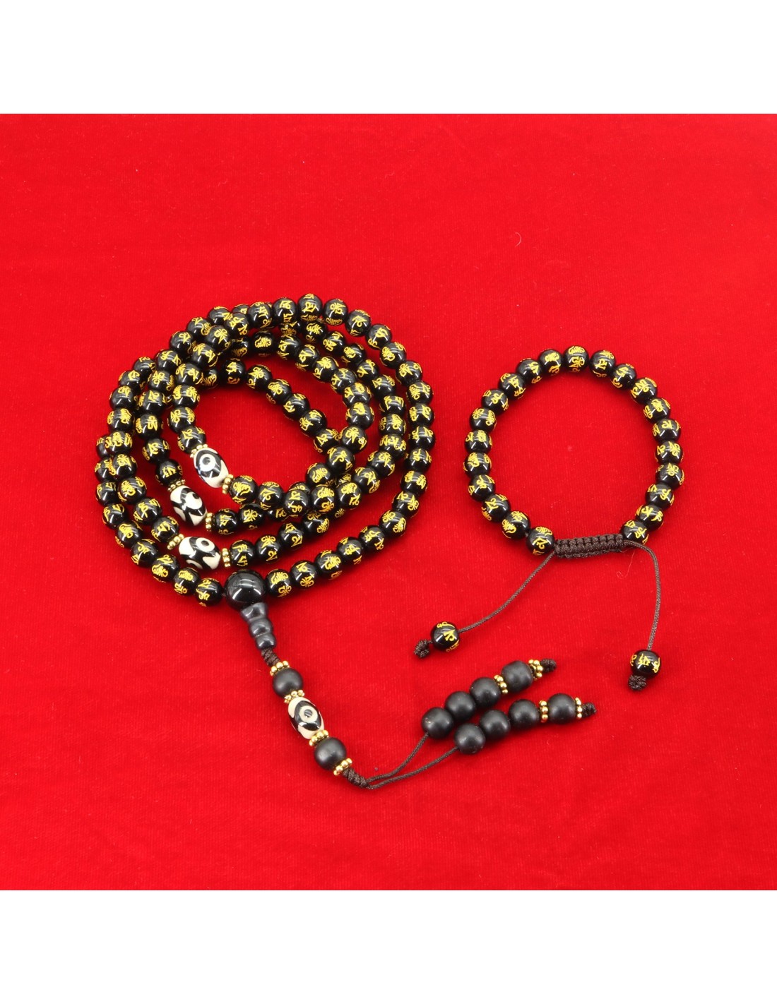 Buy Om Mani Padme Hum Black Obsidian Stone Tibetan Round Beaded Bracelet 6  MM 8 MM 10 MM Stretch Bracelet Online in India - Etsy