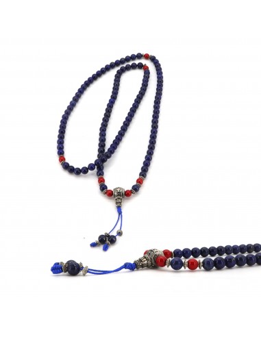 Lapis Lazuli Japa mala and bracelet set, throat chakra, and healing properties strengthen the immune system, 108 prayer beads