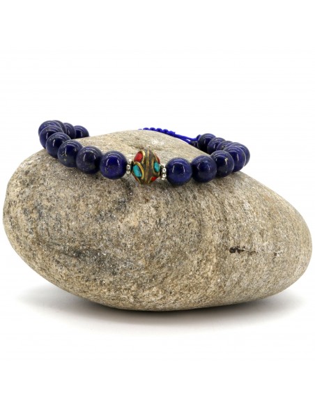 Lapis Lazuli Japa mala and bracelet set, throat chakra, and healing properties strengthen the immune system, 108 prayer beads