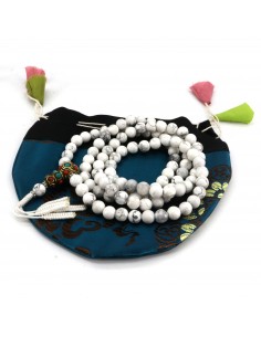Howlite Japa Mala and Bracelet Set/ Prayer Beads, 108 beads japa crown chakra Mala, jewelry, necklaces, Scorpions and Capricorns 2