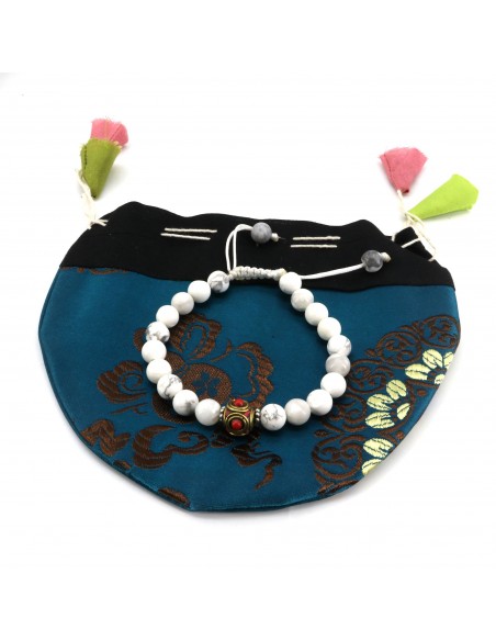 Howlite Japa Mala and Bracelet Set/ Prayer Beads, 108 beads japa crown chakra Mala, jewelry, necklaces, Scorpions and Capricorns