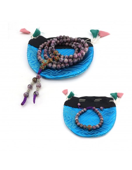 Tourmaline 108  beads Japa Mala and 22 beads Bracelet , Prayer Beads, Yogi mala, Japa set, root chakra, healing